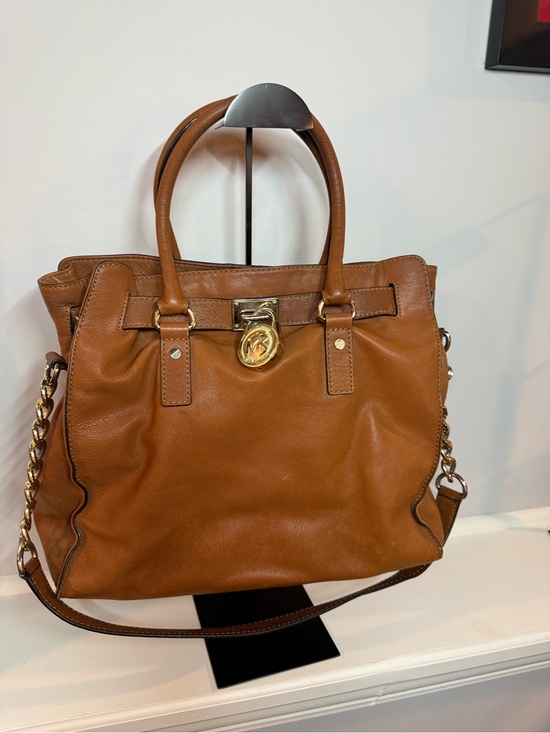 Michael Kors Handbags - Michael Kors Cognac Leather Hamiltonwith (with callouts)